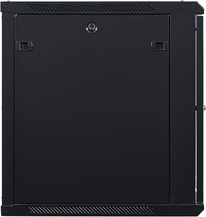 12U Professional Wall Mount Network Server Cabinet Enclosure 19-Inch Server Network Rack Mid-Depth Black