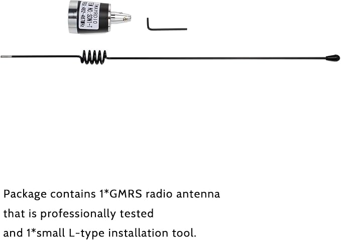 TWAYRDIO 17.7" GMRS Radio Antenna with NMO Connector, 462-467MHz GMRS Antenna for Motorola Midland Retevis Baofeng Mobile Transceiver, Requires NMO Mount