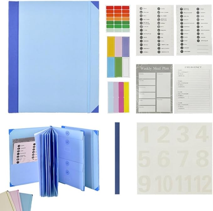Life Book Document Organizer End of Life Planner Important Documents Binder Folio Secure Storage Family Emergency Kit Estate Planning (Blue)