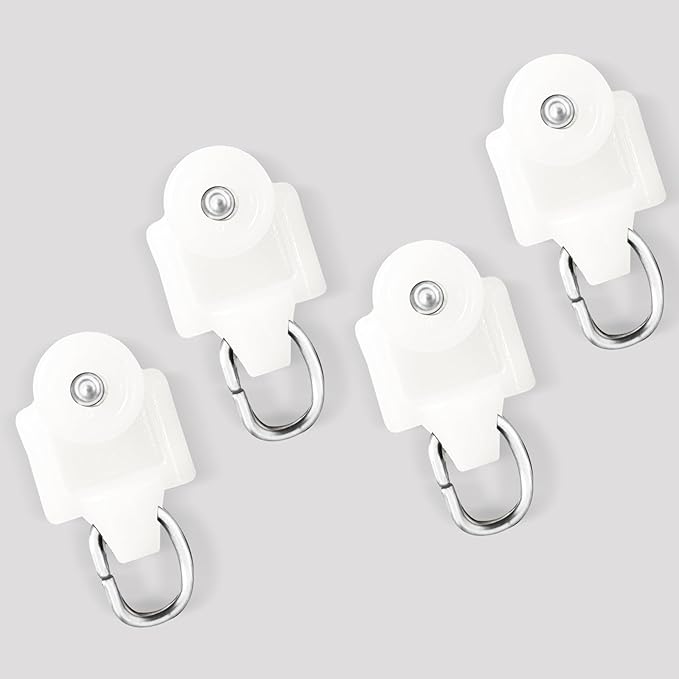 Curtain Tracks Ceiling Wall Mounted Heavy-Duty Curtains Rails Room Divider Curtain Track for Living Room Bedroom Room Shower Divider Special Pulley White 20PCS