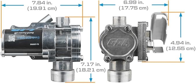 GPI - EZ-8 Fuel Transfer Pump, Manual Shut-Off Nozzle with Direct Mount, 8 GPM, 12 Volt (137100-01)