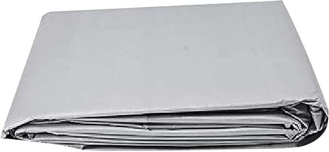 Heavy Duty Waterproof Tarp 6x8 | 12 Mil Thick Silver Poly Tarpaulin with Aluminum Grommets | Large Outdoor Weatherproof Cover for Roof, Landscaping | UV Resistant Tarp with Reinforced Edges