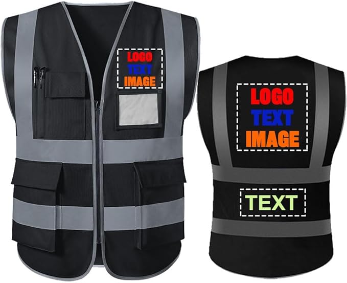 Personalized High Visibility Reflective Safety Vest Custom Your Text Protective Workwear Outdoor Work Vest