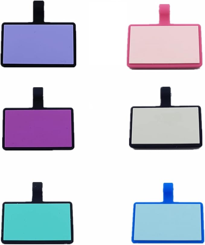 6 Pack Original Silent Square Shape Silicone Pet Tag,Modifiable ID Dog Tags,with Double Blank Sides to Engrave,6 Popular Colors in One Set