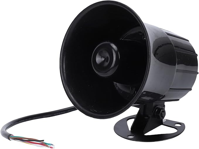 Wired Alarm Siren Horn, Compact PA Megaphone Speaker, 120dB High Volume Security Siren Horn Megaphone Speaker, Support MP3 Play, for Emergency Vehicles, Marine, Industrial