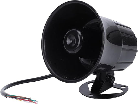Wired Alarm Siren Horn, Compact PA Megaphone Speaker, 120dB High Volume Security Siren Horn Megaphone Speaker, Support MP3 Play, for Emergency Vehicles, Marine, Industrial
