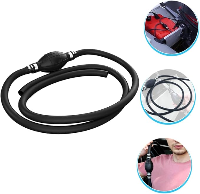 Manual Siphon Pump for Gasoline and Oil Transfer Inner Rubber Hose Portable Hand Fuel Transfer Pump for Vehicles and Emergency