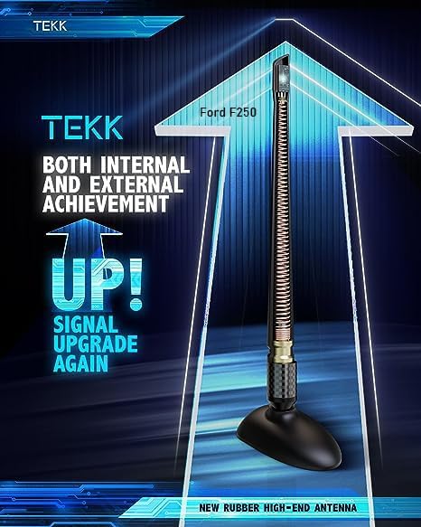 TEKK Carbon Fiber Short Antenna Compatible with Ford F250 Pickup Truck 2009-2026/7.9 Inches Premium Flexible Rubber/Designed for Enhance FM/AM Radio Signal Reception