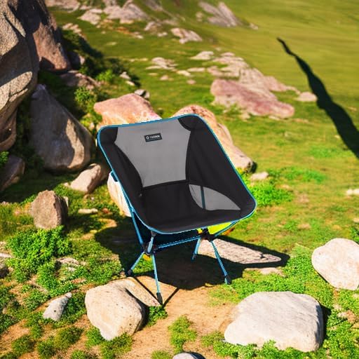 Helinox Chair One Original Lightweight Compact Collapsible Camping Chair Black/Blue, 2.1lbs Outdoor Chairs, Camping Chairs for Adult,Portable Chairs for Outside, Backpacking, Picnic, Adventures