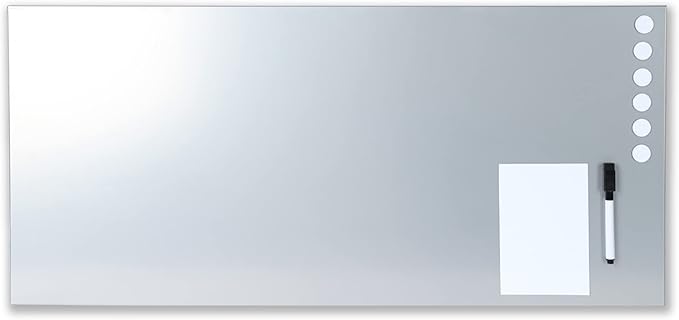 STEELMASTER by BankSupplies Magnetic Bulletin Board | 30 x 14 Inches | Silver | Includes 6 Magnets, 4 x 6 Dry Erase Board & Dry Erase Marker | Scratch Resistant Finish | Horizontal & Vertical Display