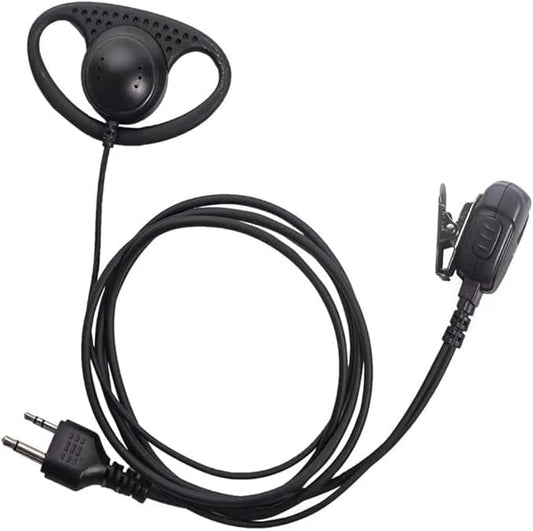 Walkie Talkie Headset for Midland, Earpiece with PTT Mic for Midland GXT1000VP4 LXT500VP3 GXT1050VP4 GXT1000XB Two Way Radio 2 pin D Shape