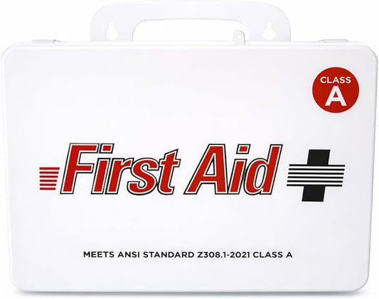 ProStat First Aid 8289 | ANSI Z308.1-2021 Class A & OSHA Compliant 25-Person Plastic First Aid Kit | Type III Wall Mount or Portable Case | Workplace, Industrial, Office & Construction Safety Kit