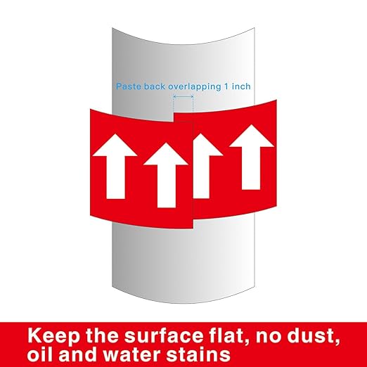 Beiyier 2-Pack Pipeline Flow Arrow Tape, Adhesive Vinyl Graphics Marking Sticker, Labels for Images Identification, White on Red, 1.97" W x 65.6' L