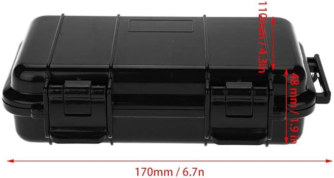 Waterproof Sealed Box,Heavy Duty Waterproof Shockproof Storage Box Outdoor Shock and Pressure Resistant Waterproof Sealed Box Airtight Emergency Dry Box Trip, Camping etc. (6.7*4.3*1.9)