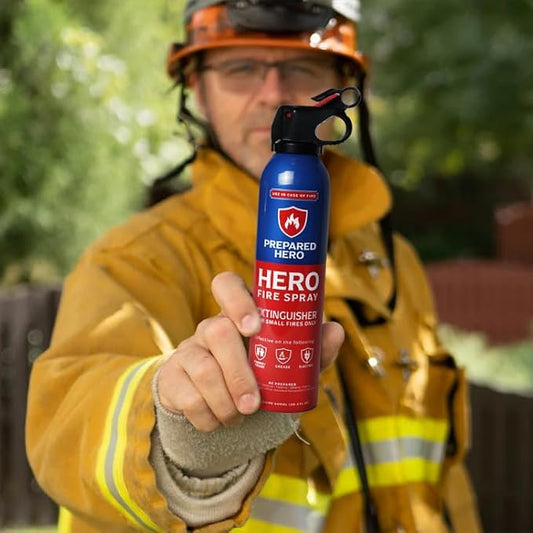 Prepared Hero Fire Spray - Mini Fire Extinguishers for House, Car, Garage - Kitchen Small Fire Extinguisher for Home, 100% Organic - Compact, Portable & Easy to Use, Non-Toxic - 1 Pack