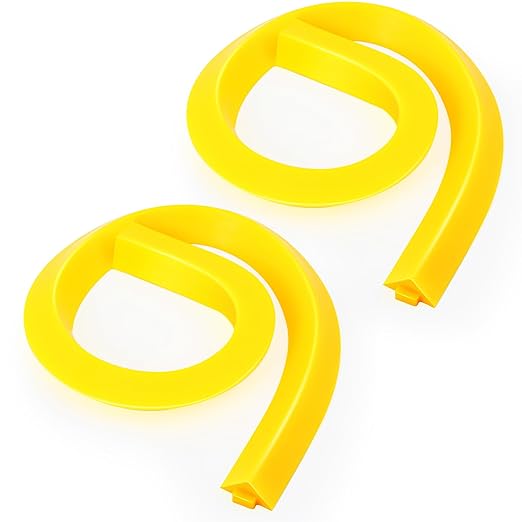 2 Pcs Spill Barrier Dike 5'L x 2.6"W x 1.5"H Water Dam Barrier Liquid Blocker for Garage Home Floor Flooding Solutions(Yellow)