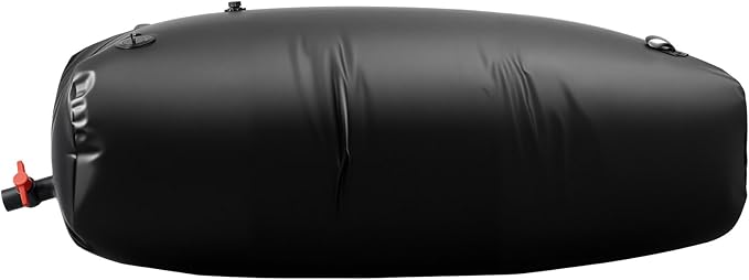 VEVOR Water Storage Bladder, 264 Gallon (1000L) Water Storage Container Tank, 1000D PVC Large Capacity Soft Bag Bladder, Collapsible Portable for Garden Irrigation, Camping, RV, Emergency Use - Black