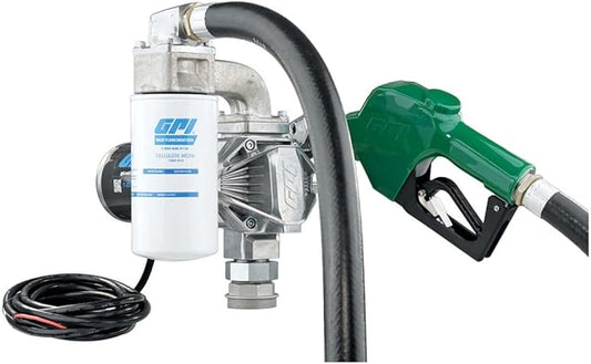 GPI - G20 Fuel Transfer Pump, Automatic Shut-off Nozzle with Filter Kit, 20 GPM, 12 Volt (162020-03)