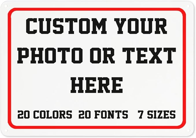 Custom Metal Sign, Personalized Aluminum Sign for Office, Business, Workplace, office, Home, Airbnb, Delivery Signs, 8x6Inch