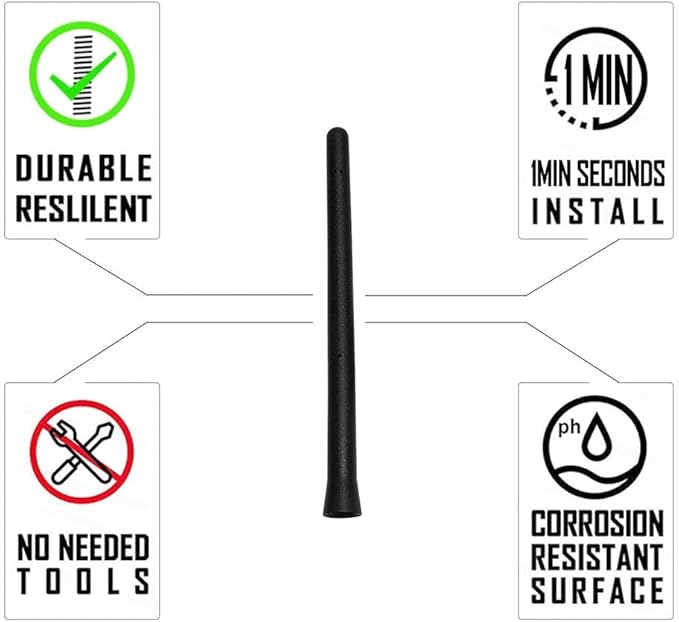 VOFONO Antenna fits 2007-2025 Jeep Wrangler Gladiator JL JK JT Unlimited Sport Willys Rubicon Sahara 4xe Antenna for AM FM Radio, Jeep Wrangler Gladiator Accessories