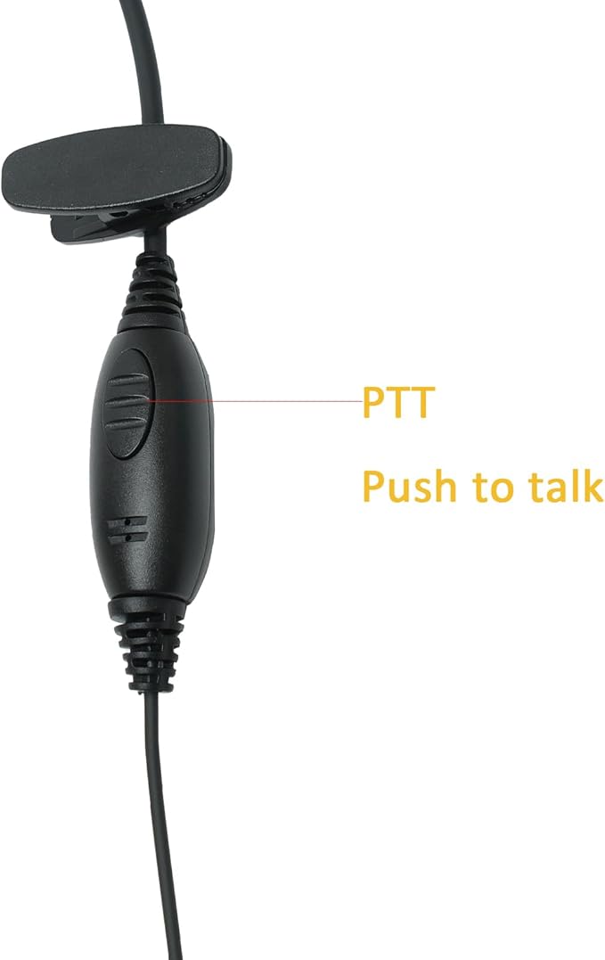 G Shape Headset with PTT Mic Compatible for Baofeng UV-5R BF-888S BF-F8HP BF-F9 Kenwood TK-3140 TK-2202 TK-3400 TK-3402 TK-3107 Two Way Radio 10Pack