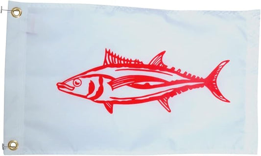 12x18" Albacore Boat Fishing Flag,Durable All-Weather Nylon with grommets for Outdoors, Made in USA
