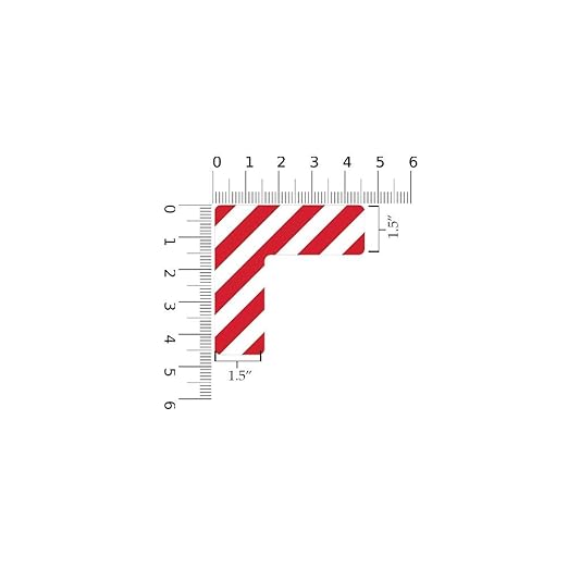 5S Location Marking Corner- (Various Sizes Available) Durable L Shaped Floor Marker by Graphical Warehouse- Vibrant Colors, Rounded Corners (4.5x4.5x1.5" (25 Pack), Red/White)