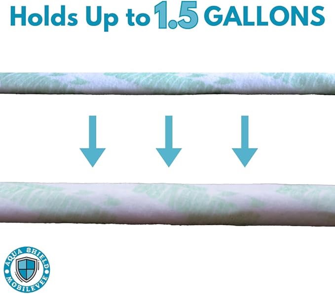 AquaShield Powered by Mobilevee - 6 Ft. Water Activated Flood Barrier and Diverter for Homes and Garages | Reusable Sandless Flood Bags | Water Dam Protection | Flood Prevention Barrier| (6-Pack)