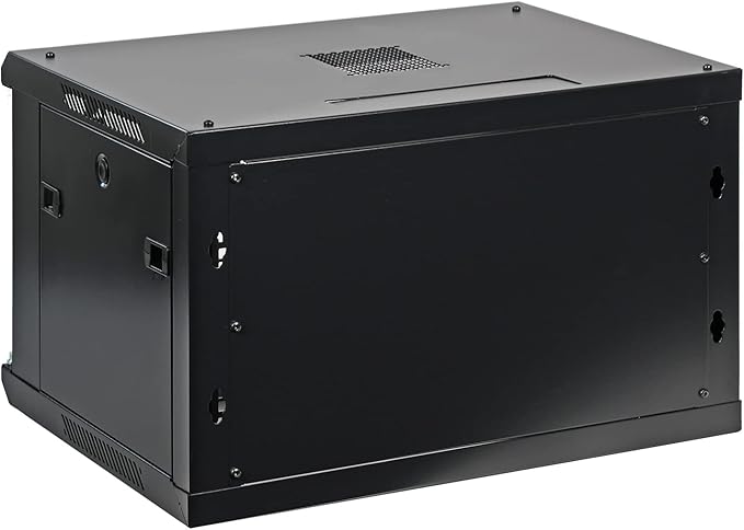 6U Professional Wall Mount Network Server Cabinet Enclosure 19-Inch Server Network Rack Meshed Door Low-Profile Black