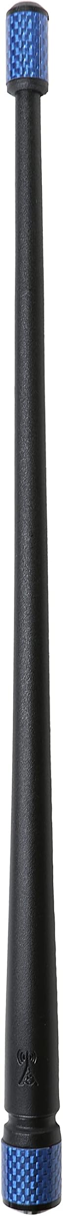 Votex - The Spartan - 13 3/4 Inch Short Flexible Rubber Antenna fits Chevrolet Silverado 1500, 2500, 3500 | GMC Sierra 1500,2500,3500 - Blue Carbon Fiber Trim - Tuned Internal Copper Coil