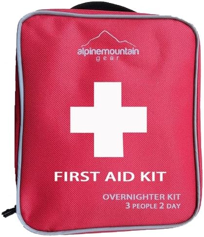 Red First Aid Kit, (Overnighter Kit, 3 Person, 2 Day) - Compact Emergency Medical Kits with Bandages, Gauze, and More by Caddis Sports (Overnighter (Red))