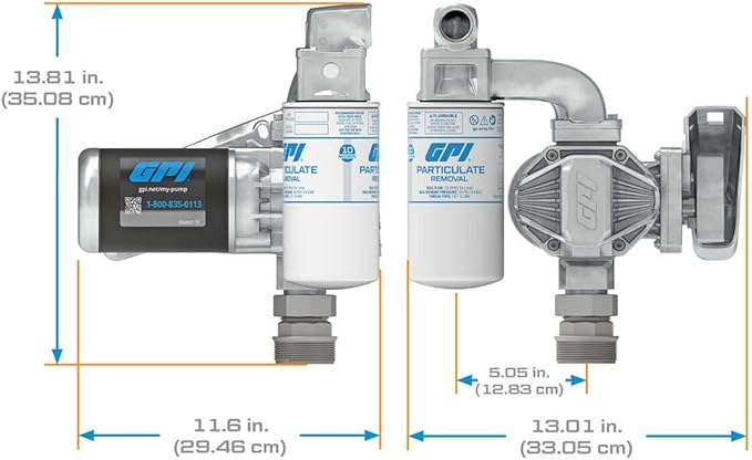GPI - G20 Fuel Transfer Pump, Automatic Shut-off Nozzle with Filter Kit, 20 GPM, 12 Volt (162020-03)