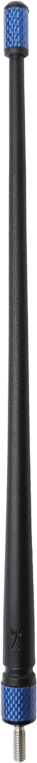 Votex - The Spartan - 13 3/4 Inch Rubber Antenna fits Jeep Wrangler | Gladiator - USA Stainless Steel Threading - Blue Carbon Fiber Trim - Tuned Internal Copper Coil - Part Number A601-JJP-15
