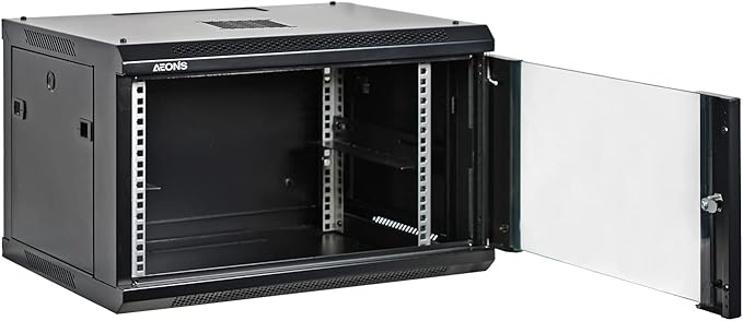 6U Professional Wall Mount Network Server Cabinet Enclosure 19-Inch Server Network Rack Low-Profile Black