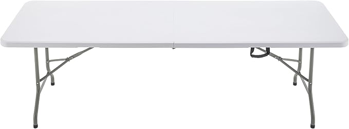 BTEXPERT Set of 10, 8-Foot - 96" Long White Plastic Folding Table Portable 30" Wide, 29" High, Indoor Outdoor Events Banquet Dining Party Patio