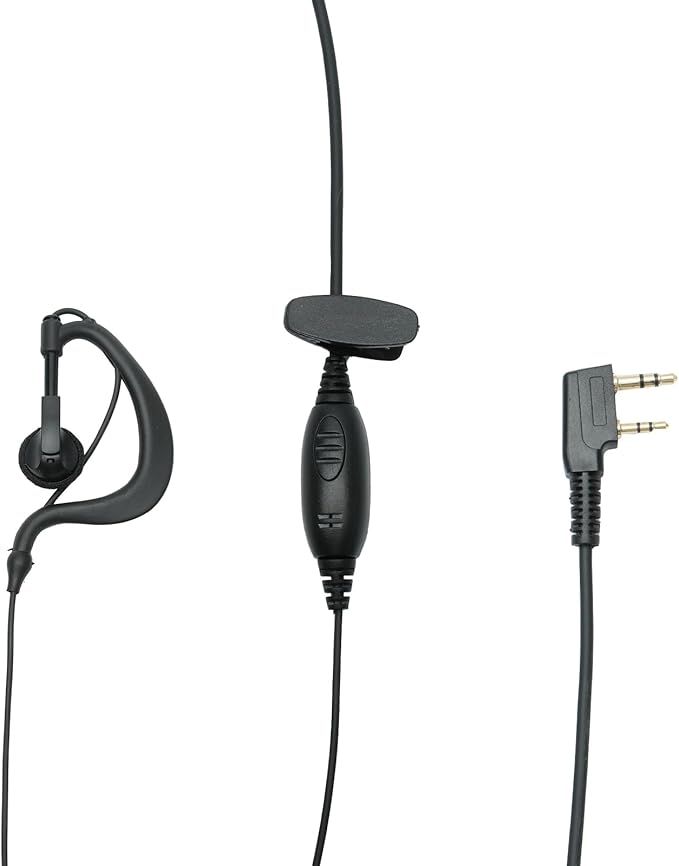 G Shape Headset with PTT Mic Compatible for Baofeng UV-5R BF-888S BF-F8HP BF-F9 Kenwood TK-3140 TK-2202 TK-3400 TK-3402 TK-3107 Two Way Radio 10Pack