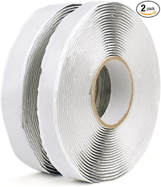 BOMEI PACK 2 Pack Butyl Seal Tape, 1/8inch x 1inch & 3/4inch x 30feet, Putty, Leak Proof Putty Tape for RV Repair, Window, Boat Sealing, Glass and EDPM Rubber Roof Patching