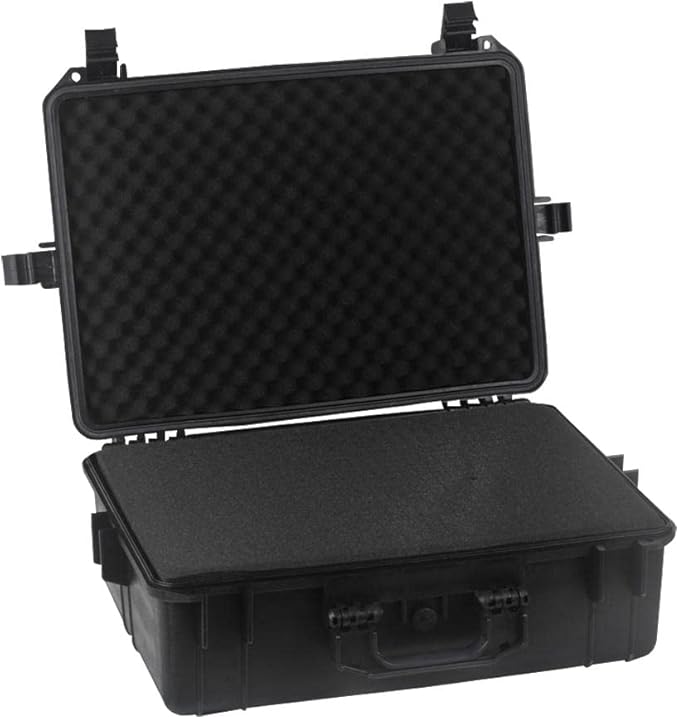 22" Weatherproof Equipment Case, made of Polypropylene Plastic, Black with Foam Insert, (22" X 16.5" X 8.5" (L x W x H))