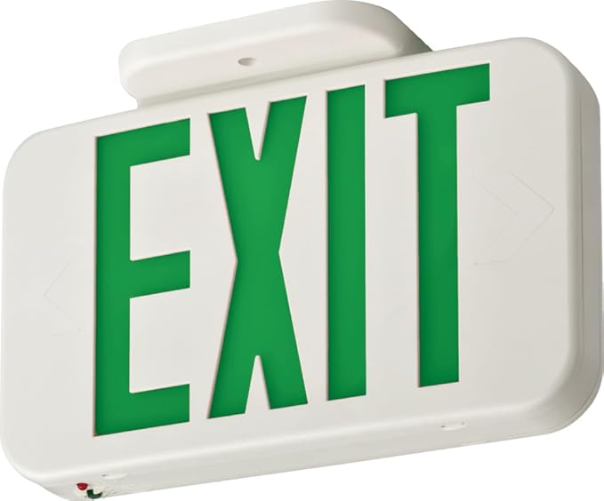 Lithonia Lighting Single-Sided LED Exit Sign, Thermoplastic Construction, Switchable Red and Green Colors, AC Power, Includes Extra Faceplate, White (EXRG M6)