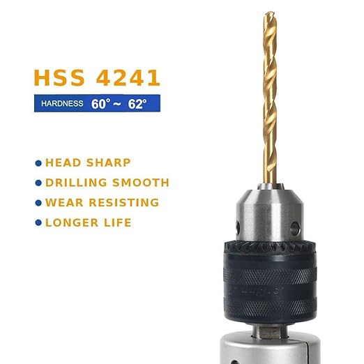 20PCS, 13/64", Titanium Coated Twist Drill Bits