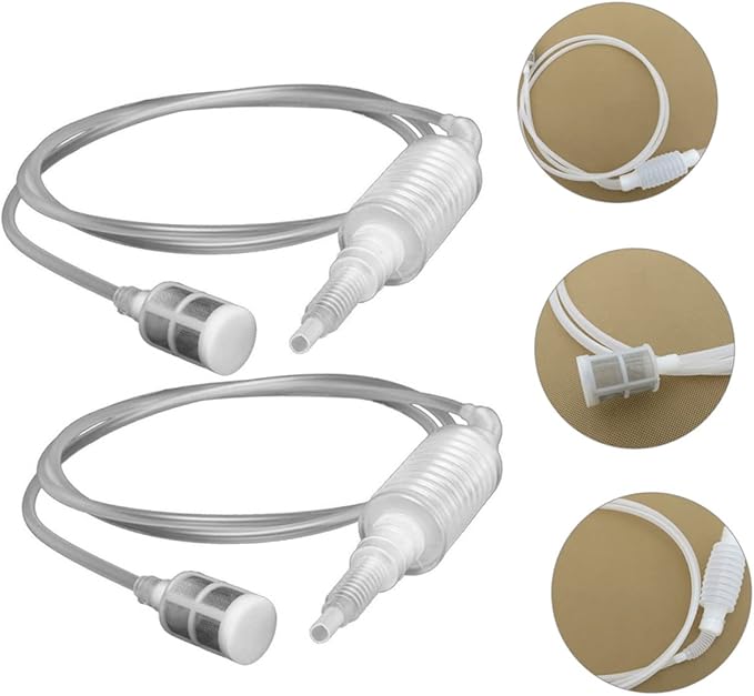 2pcs Oil Transfer Siphon Pump Filter Manual Hand Pump for Water Fuel Oil and Liquid Transfer High Flow Design for Emergency and Travel Use