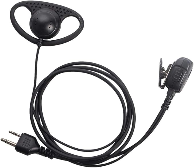 Caroo Walkie Talkie Headset for Midland, D Shape Headsets Earpiece with PTT Mic for Midland GXT1000VP4 LXT500VP3 GXT1050VP4 GXT1000XB Walkie Talkies Two Way Radio 2 pin
