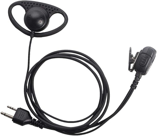 Caroo Walkie Talkie Headset for Midland, D Shape Headsets Earpiece with PTT Mic for Midland GXT1000VP4 LXT500VP3 GXT1050VP4 GXT1000XB Walkie Talkies Two Way Radio 2 pin