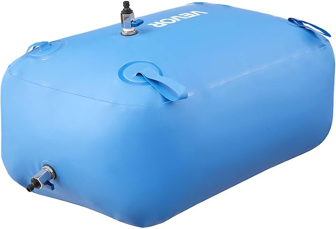 VEVOR Water Storage Bladder, 35 Gallon Large Capacity TPU Soft Water Bag, Portable & Collapsible Water Storage Containers, Leakproof & Wear-Resistant RV Waters Tank for Camping Irrigation Outdoor Use