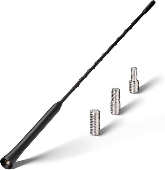 16 Inch Car Antenna Replacement Mast, Flexible Waterproof Rubber Roof Antenna Universal Vehicle Roof Mounted AM FM Car Radio Antennas for Cars Trucks SUVs, with M4 M5 M6 Threaded Adapters
