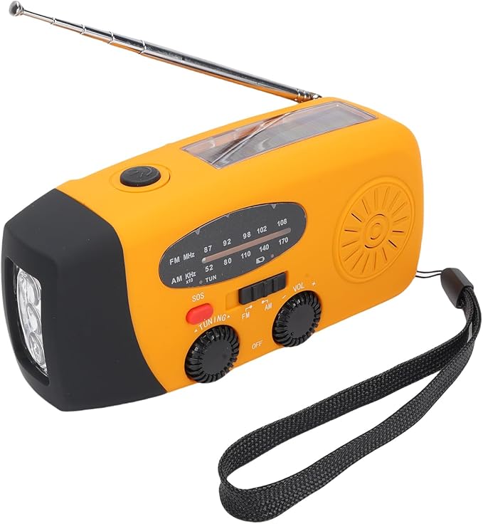 Yunir Emergency Radio, Solar Hand Crank Portable AM FM Radio Phone Charger with 2000mAh Battery, for Camping Hiking Power Outage (European Version)