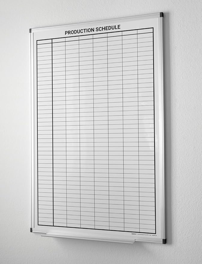 Creaitve Safety Supply Production Schedule Portrait Whiteboard 36" x 24"