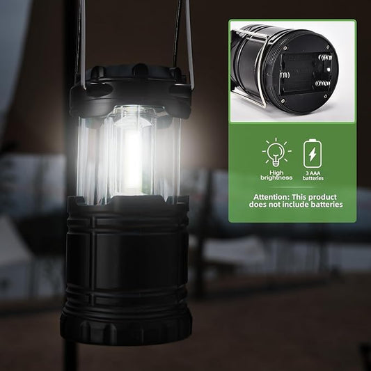 Lantern Collapsible Camping Light, Battery Operated Lanterns LED Super Bright for Power Outages Indoor Emergency Outdoor Camping Hiking Kit (COB-4)