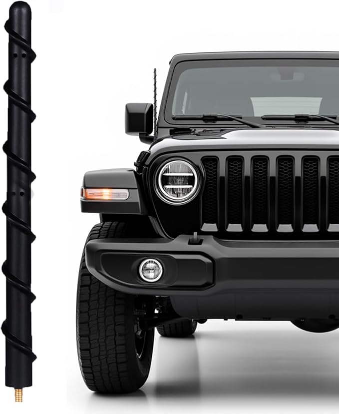 7" Short Antenna for Jeep Wrangler Gladiator JL JK JT Rubicon Sahara 2007-2025, 7 Inch Jeep Wrangler Unlimited Sport 4xe Willys Mojave Rubber Antenna Replacement Accessories Reception