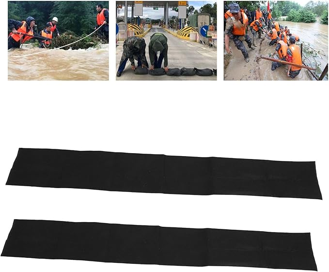 2PCS 5ft Water Activated Flood Barriers, Sandless Sandbag Absorbent Flood Barriers Flooding Sand Tube Bags for Garage and Home Doors
